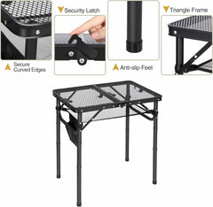 Folding Grill Table for Outside with Adjustable Height Legs - Magnadyne