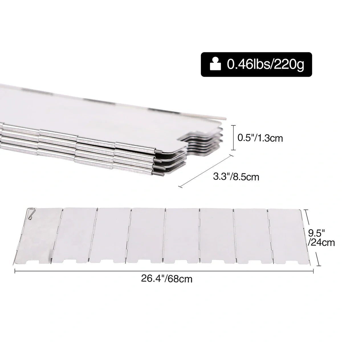 Folding Outdoor Stove Windscreen,9/10/12 Plates - Magnadyne