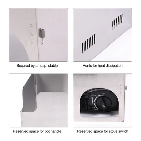 Folding Stainless Steel Stove Windscreen for Outdoor - Magnadyne
