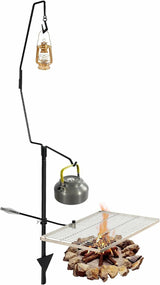 Folding Swivel Campfire Grill Heavy Duty Steel Grate with Carrying Bag for Outdoor Open Flame Cooking - Magnadyne