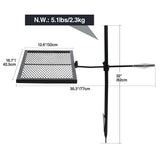 Folding Swivel Campfire Grill Heavy Duty Steel Grate with Carrying Bag for Outdoor Open Flame Cooking - Magnadyne