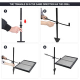 Folding Swivel Campfire Grill Heavy Duty Steel Grate with Carrying Bag for Outdoor Open Flame Cooking - Magnadyne