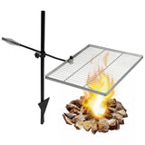 Folding Swivel Campfire Grill Heavy Duty Steel Grate with Carrying Bag for Outdoor Open Flame Cooking - Magnadyne