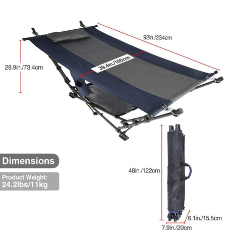 Freestanding Portable Hammock with Stand for Outdoor Yard Beach, 300lbs Capacity - Magnadyne