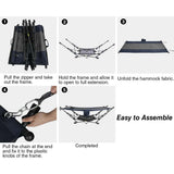 Freestanding Portable Hammock with Stand for Outdoor Yard Beach, 300lbs Capacity - Magnadyne