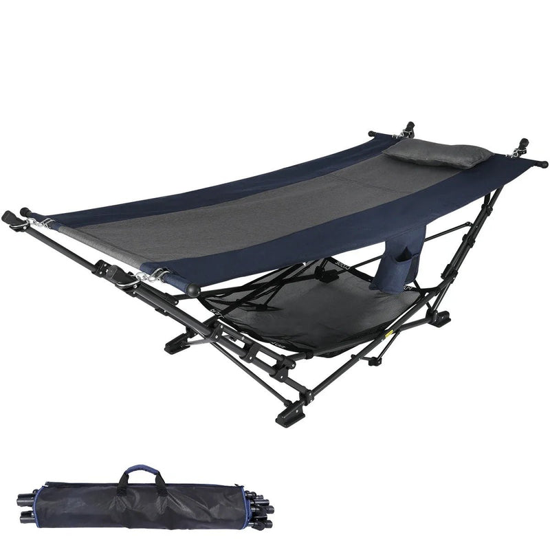 Freestanding Portable Hammock with Stand for Outdoor Yard Beach, 300lbs Capacity - Magnadyne