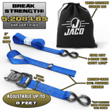 Heavy Duty Ratchet Tie Down Straps with Soft Loops (1.6" x 8 ft) | AAR Certified Break Strength (5,208 lbs) - Magnadyne
