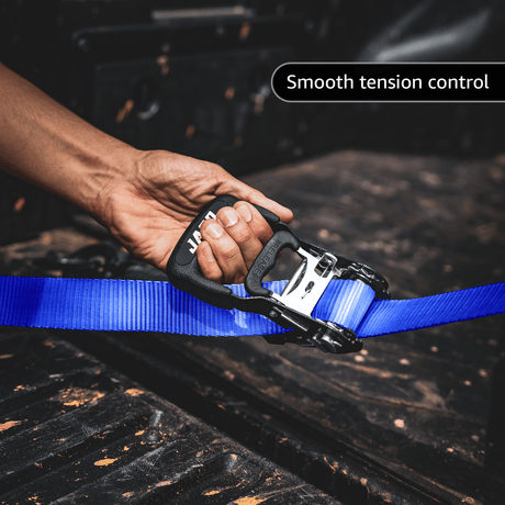 Heavy Duty Ratchet Tie Down Straps with Soft Loops (1.6" x 8 ft) | AAR Certified Break Strength (5,208 lbs) - Magnadyne