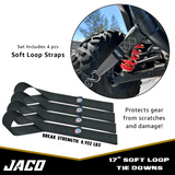 Heavy Duty Ratchet Tie Down Straps with Soft Loops (1.6" x 8 ft) | AAR Certified Break Strength (5,208 lbs) - Magnadyne