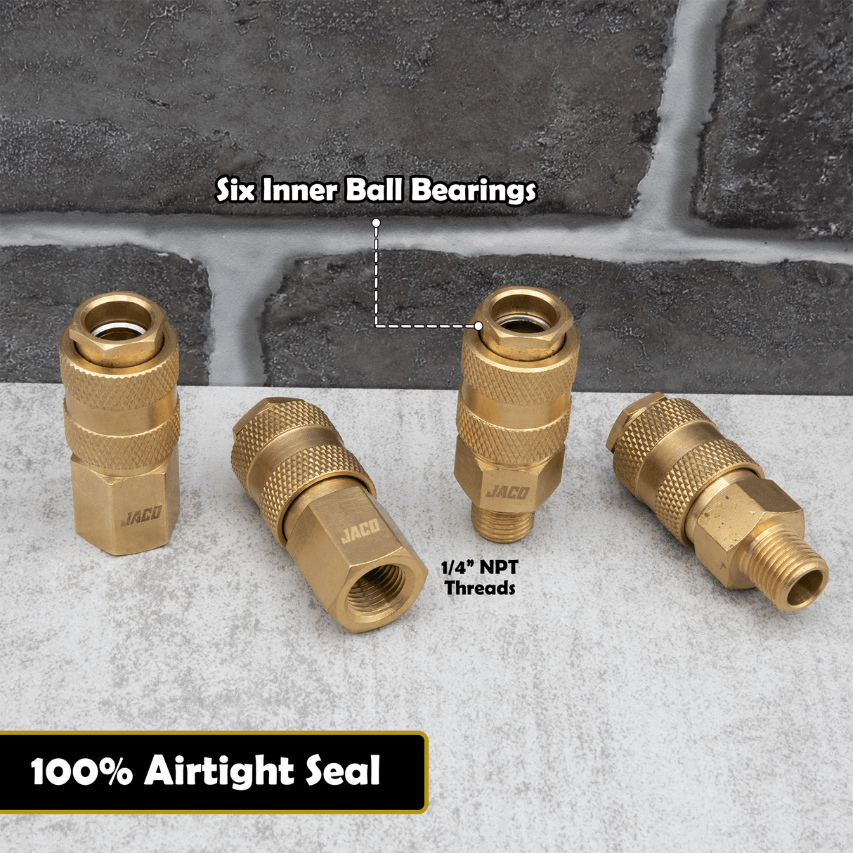 Hi-Flo Quick Connect Air Fittings | Plug & Coupler Kit - 1/4" NPT (Set of 12) - Magnadyne