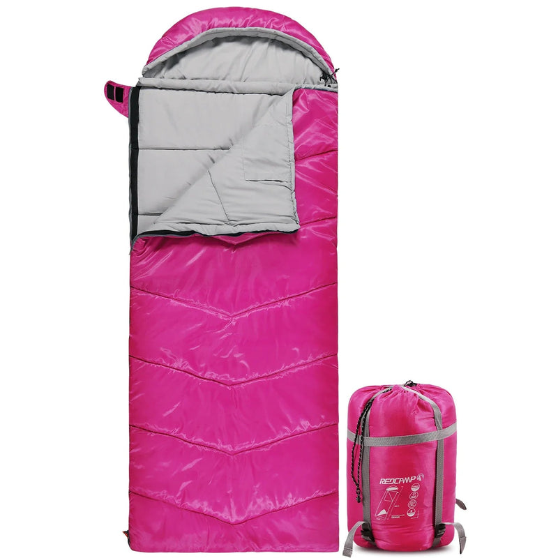 Kids Sleeping Bag With Detachable Hood,Rose - Magnadyne