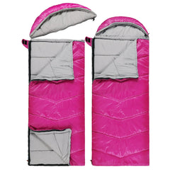 Kids Sleeping Bag With Detachable Hood,Rose - Magnadyne