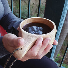 Kyrre™ Carved Nordic Kuksa - Solid Wood Camp Mug - Large 12 oz (350ml) - Magnadyne