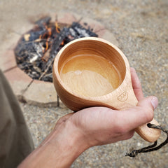 Kyrre™ Carved Nordic Kuksa - Solid Wood Camp Mug - Large 12 oz (350ml) - Magnadyne