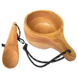 Kyrre™ Carved Nordic Kuksa - Solid Wood Camp Mug & Spoon Set - Magnadyne