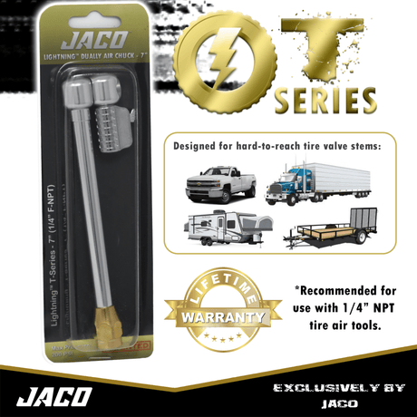 Lightning™ T-Series Tire Air Chuck | Open Flow, 1/4" F-NPT - Magnadyne