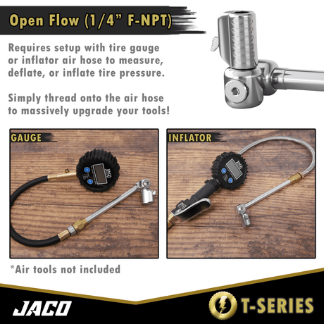Lightning™ T-Series Tire Air Chuck | Open Flow, 1/4" F-NPT - Magnadyne