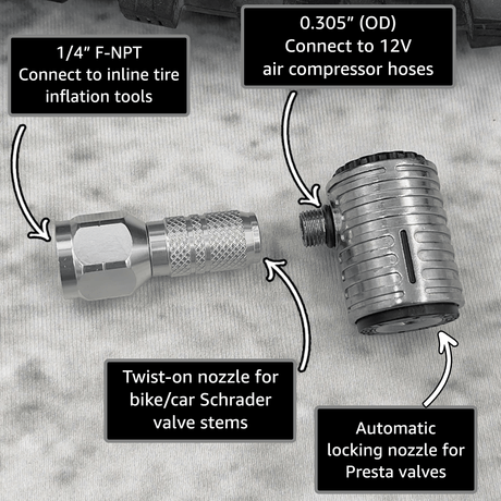 Lightning™ XP Locking Presta Air Chuck for Bike Tires - 1/4" F-NPT (Presta Valves) - Magnadyne