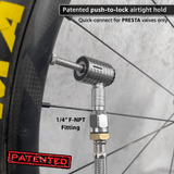 Lightning™ XP Locking Presta Air Chuck for Bike Tires - 1/4" F-NPT (Presta Valves) - Magnadyne