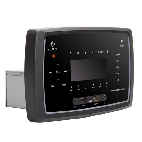 Linear Series RV6400S | Wall Mount Touch Screen Single Din AM/FM/BT/3-Zone Receiver - Magnadyne