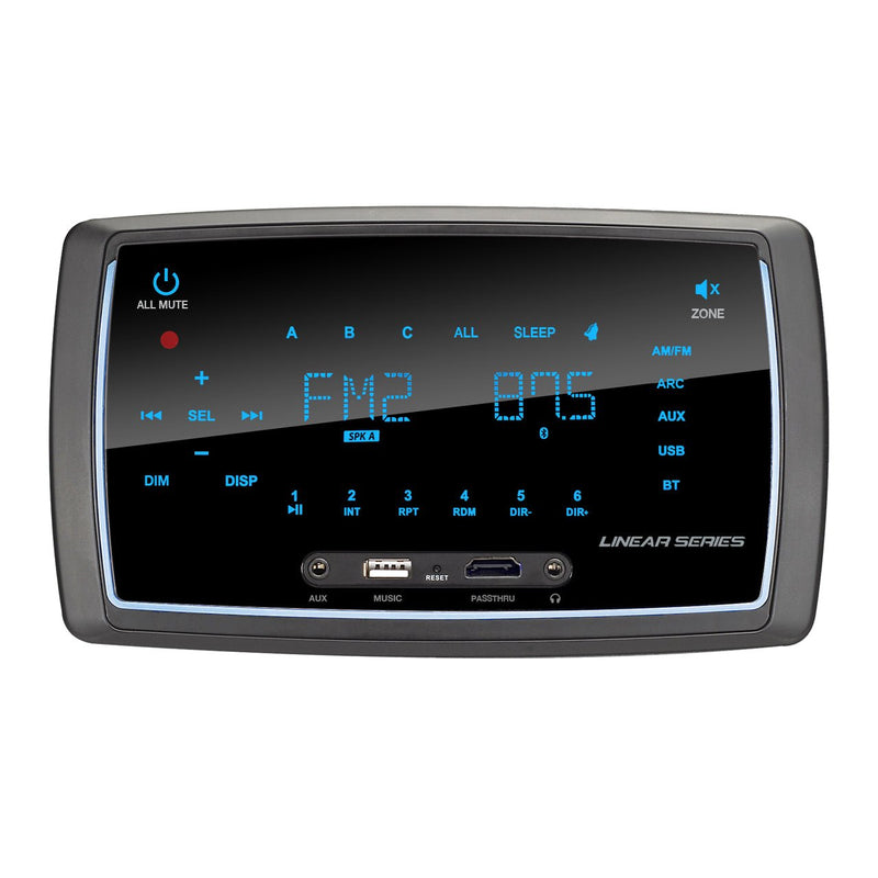 Linear Series RV6400S | Wall Mount Touch Screen Single Din AM/FM/BT/3-Zone Receiver - Magnadyne