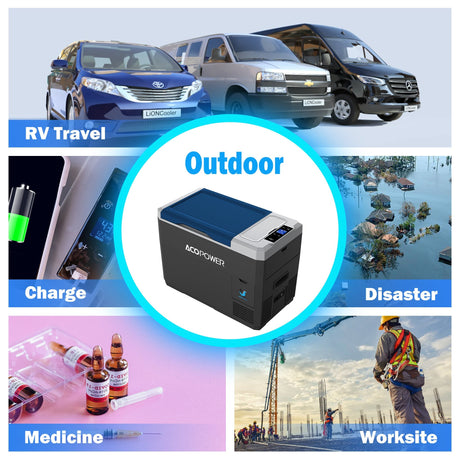 LiONCooler Mini Solar Powered Car Fridge Freezer, 29 Quarts - Magnadyne