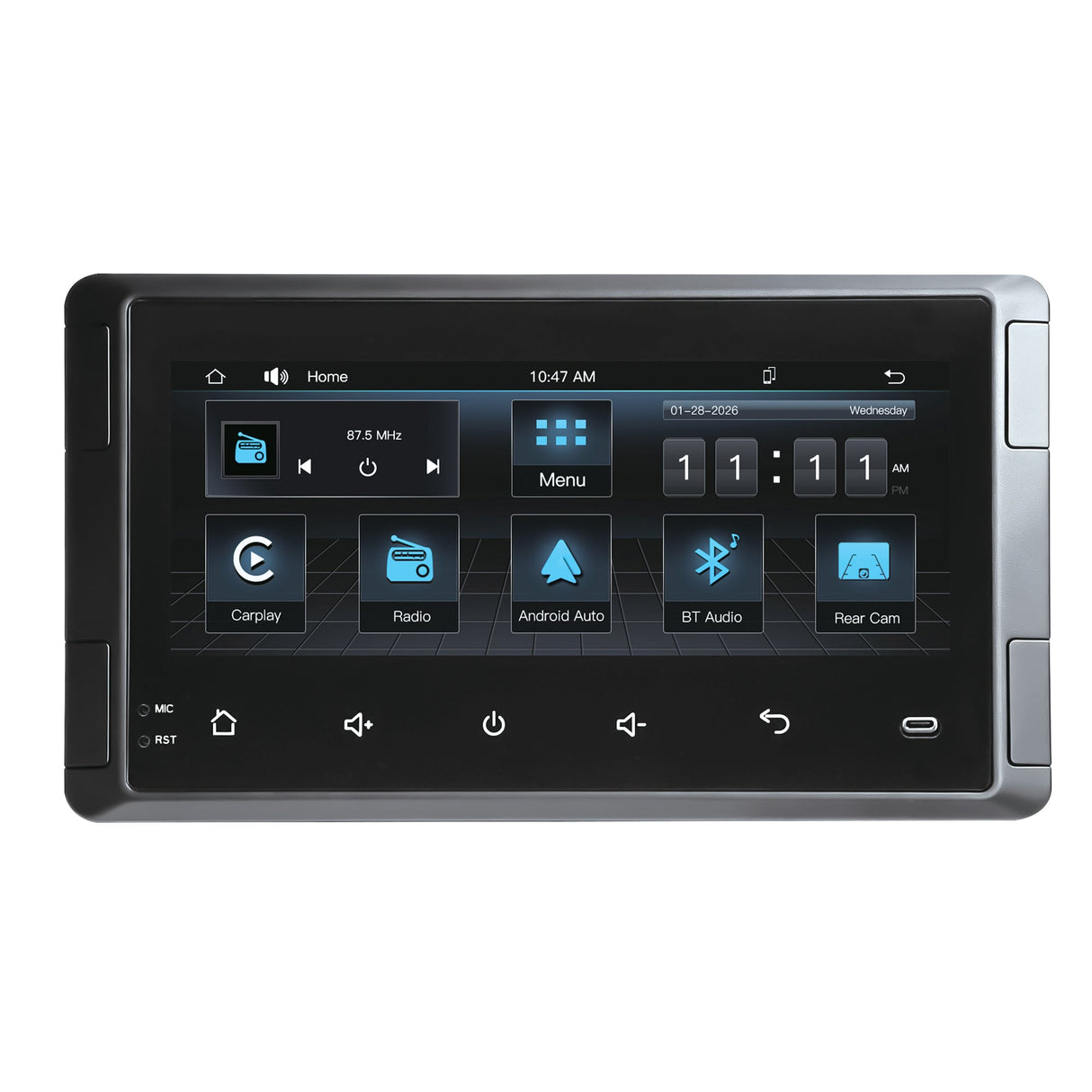 Magnadyne 10.25" Touch Screen AM/FM/BT w/ Android Auto, CarPlay Single-Din Multimedia Receiver - Magnadyne