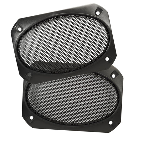 Magnadyne G46WI - PR | 4" x 6" Satin Finish Speaker Grills | Black Metal Mesh - Pair - Magnadyne