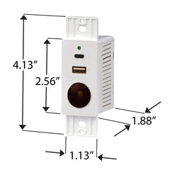 Magnadyne WC - 12VAC | Wall Mount Charger w/ 12V VPA Socket, USB A/C - Magnadyne