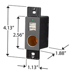 Magnadyne WCP - 12V - B | Wall Mount USB Charger | 2 Ports and 12V Power Outlet w/ Wall Plate - Magnadyne