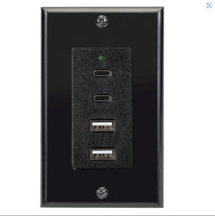 Magnadyne WCP - USBAC - B | Wall Mount Dual USB A & C Charger | 4 Ports & Wall Plate - Magnadyne