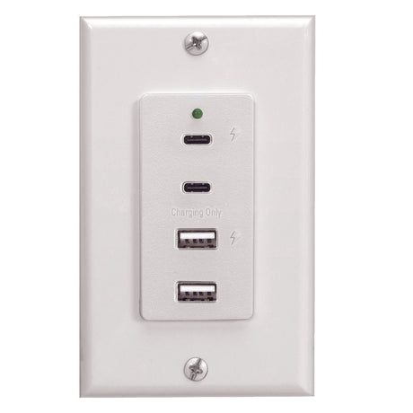 Magnadyne WCP - USBAC - B | Wall Mount Dual USB A & C Charger | 4 Ports & Wall Plate - Magnadyne