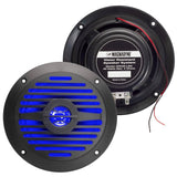 Magnadyne WR4B - LED - PAIR | 5" Water Resistant Dual Cone Speaker with Blue LED Lights | Sold as a Pair - Magnadyne