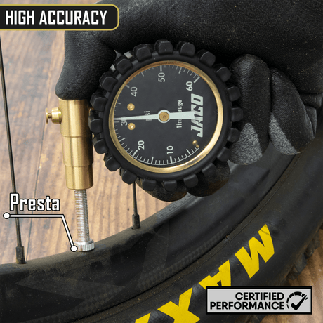 MBX-60 Presta Tire Pressure Gauge for Bikes (Max 60 PSI) | MTB & XC Series - Magnadyne