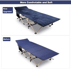 Padded Folding Camping Cot for Adults, Blue Grey - Magnadyne