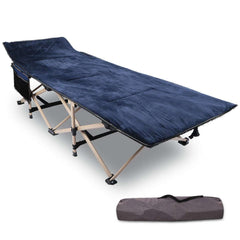 Padded Folding Camping Cot for Adults, Blue Grey - Magnadyne