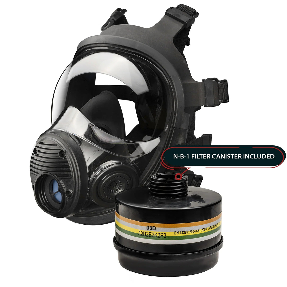 Parcil Safety NB-100V Tactical Gas Mask with Voice Amplifier - Magnadyne