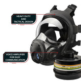 Parcil Safety NB-100V Tactical Gas Mask with Voice Amplifier - Magnadyne