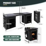 Portable Camping Kitchen Table with Storage Organizer for Outdoor - Magnadyne