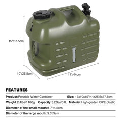 Portable Camping Water Container with Spigot and Wheels - Magnadyne