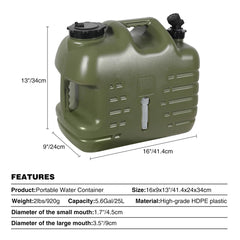 Portable Camping Water Container with Spigot and Wheels - Magnadyne