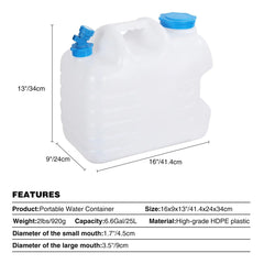 Portable Camping Water Container with Spigot and Wheels - Magnadyne