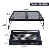 Portable Heavy Duty Folding Steel Campfire Grill Grate for Outdoor Cooking, Black - Magnadyne