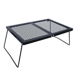 Portable Heavy Duty Folding Steel Campfire Grill Grate for Outdoor Cooking, Black - Magnadyne