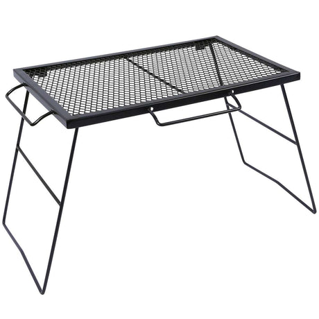 Portable Heavy Duty Folding Steel Campfire Grill Grate for Outdoor Cooking, Black - Magnadyne