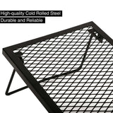 Portable Heavy Duty Folding Steel Campfire Grill Grate for Outdoor Cooking, Black - Magnadyne