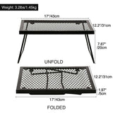 Portable Heavy Duty Folding Steel Campfire Grill Grate for Outdoor Cooking, Black - Magnadyne