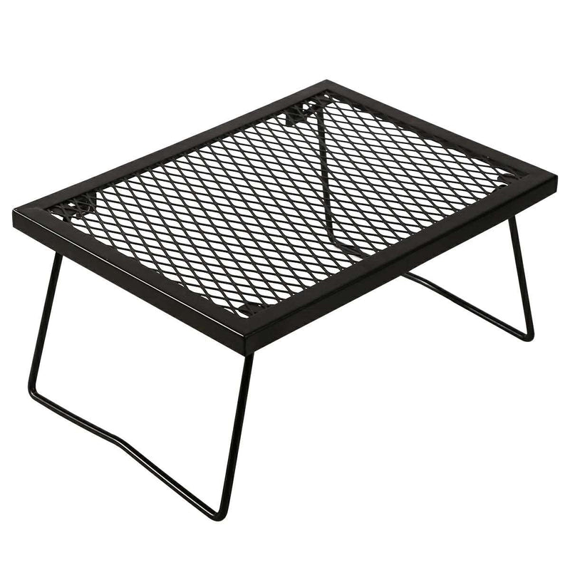 Portable Heavy Duty Folding Steel Campfire Grill Grate for Outdoor Cooking, Black - Magnadyne