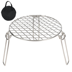 Portable Round Campfire Grill Grate with Foldable Legs, 12” - Magnadyne