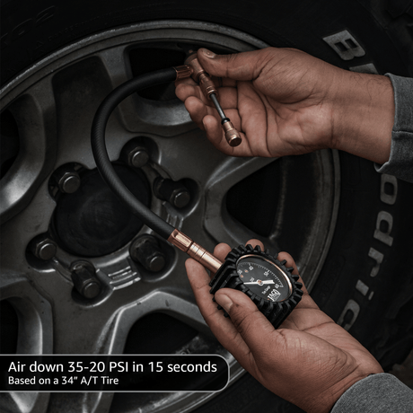 RapidFlow™ Tire Deflator Gauge (0-60 PSI) | Rapid Off-Road Air Down Kit - Magnadyne